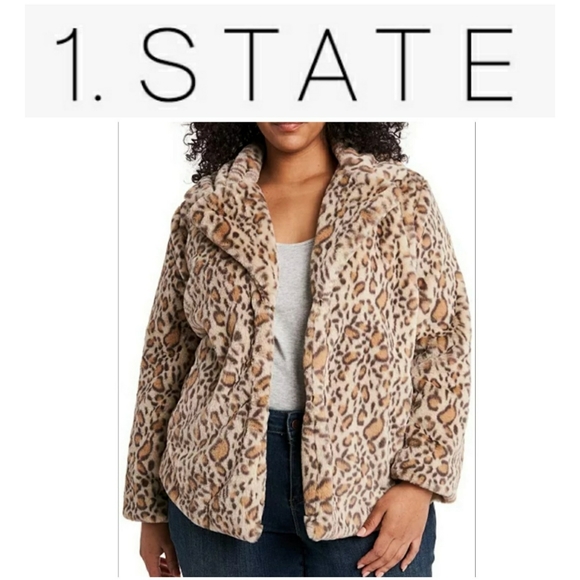 1 state faux fur jacket